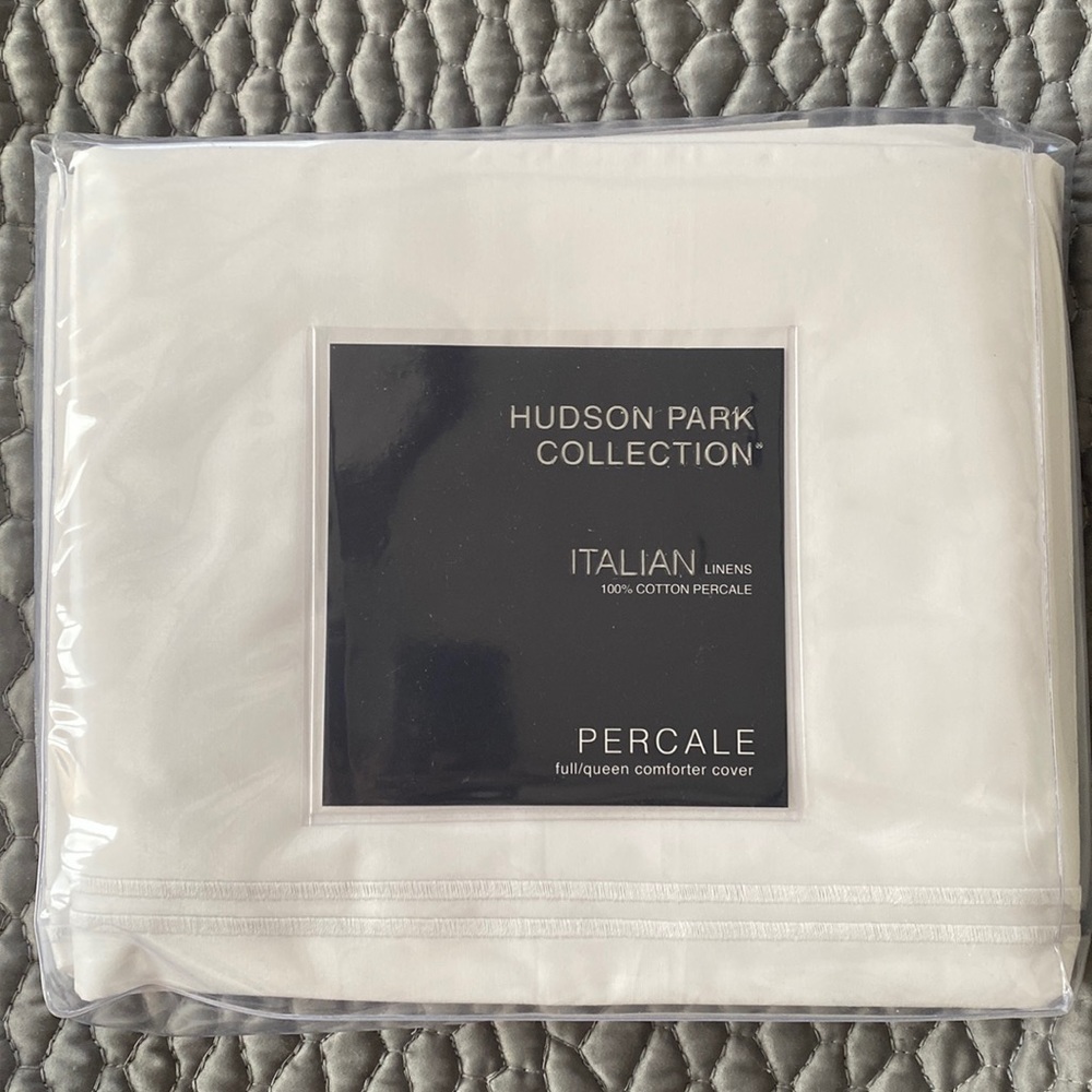 HUDSON PARK Collection PERCALE Queen Duvet Comforter Cover